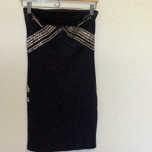 Guess Strapless Dress with Gold Accents - Picture 3 of 4
